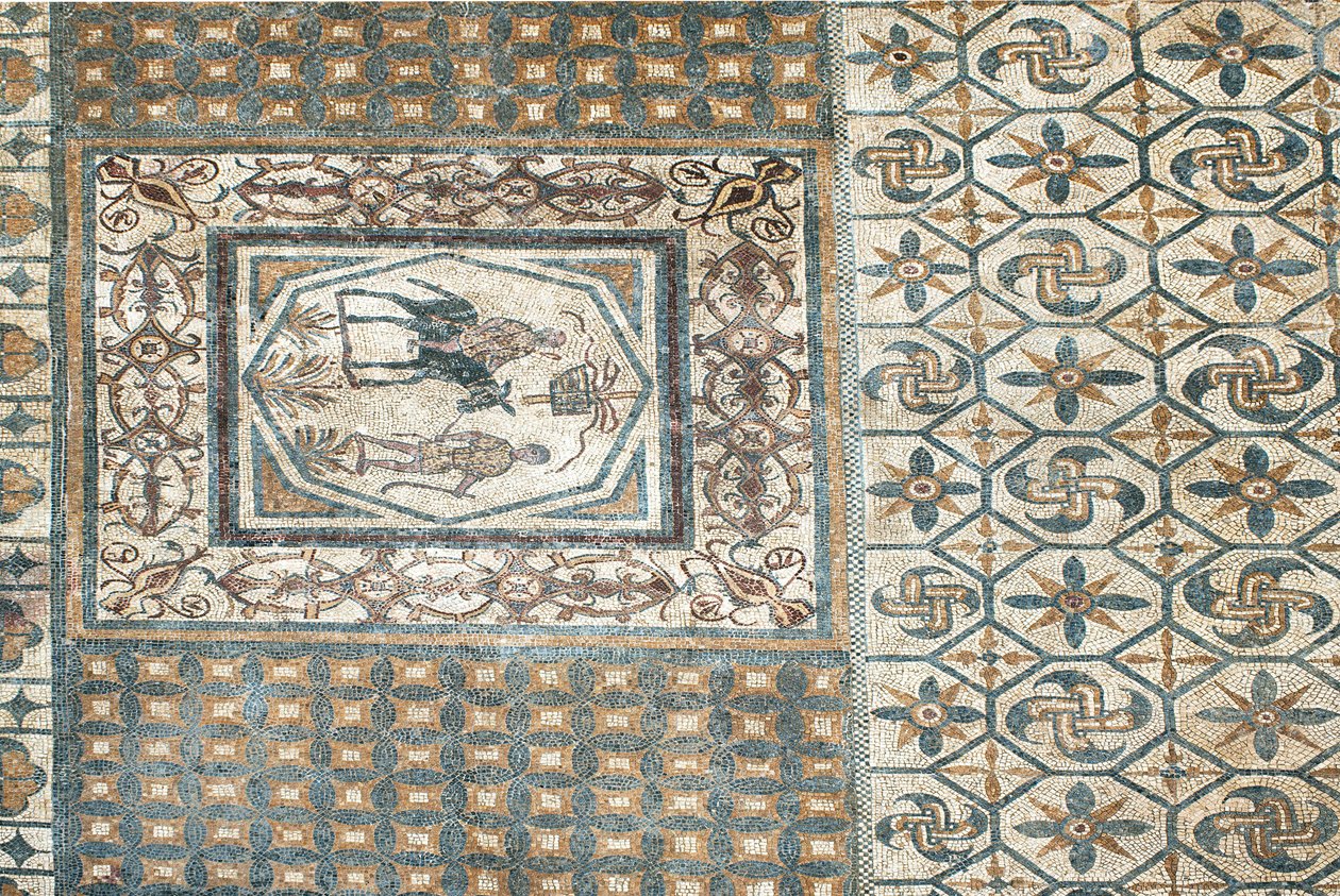 Restos dos mosaicos da cidade romana de Roman