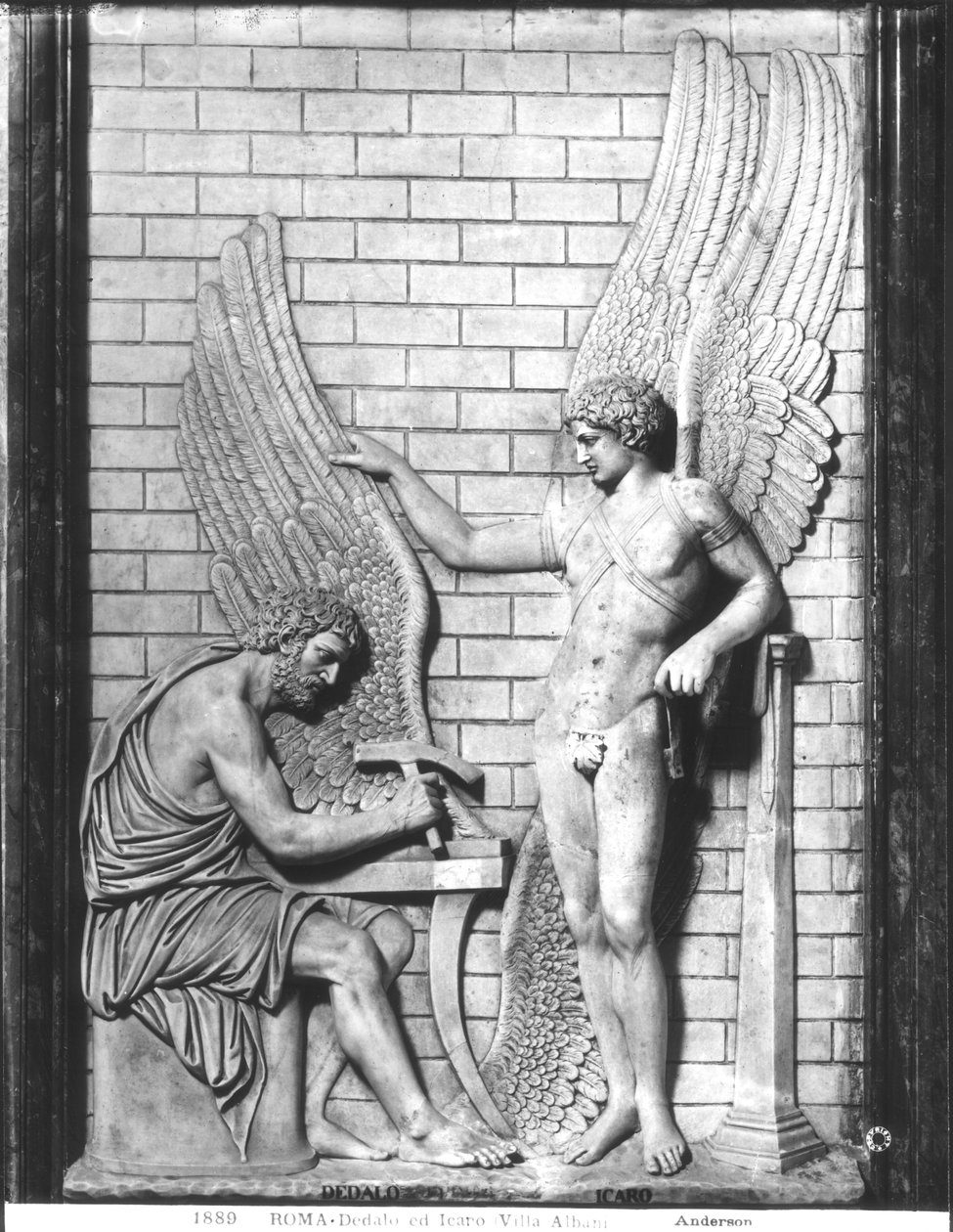 Alívio retratando Daedalus e Icarus de Roman Roman