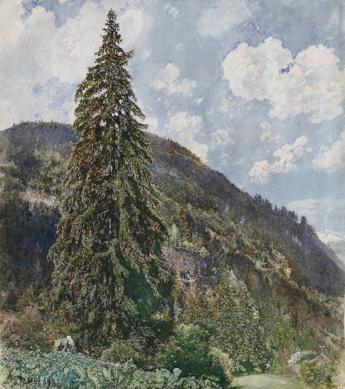 O velho Spruce em Bad Gastein de Rudolf von Alt