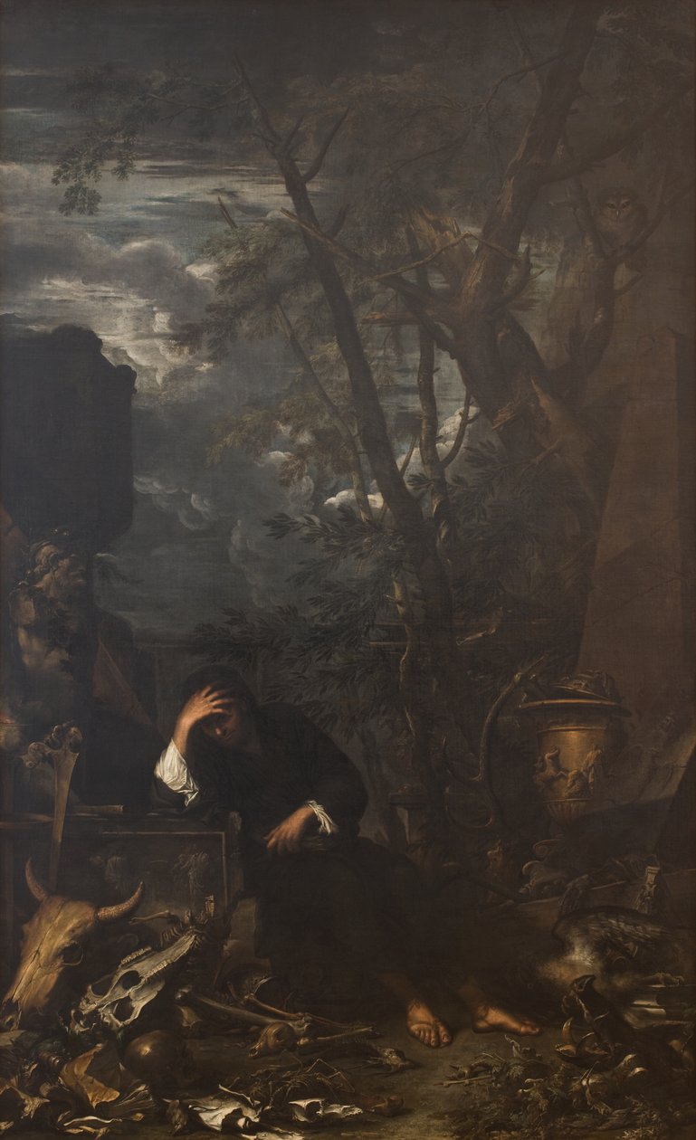 Demócrito em meditação de Salvator Rosa