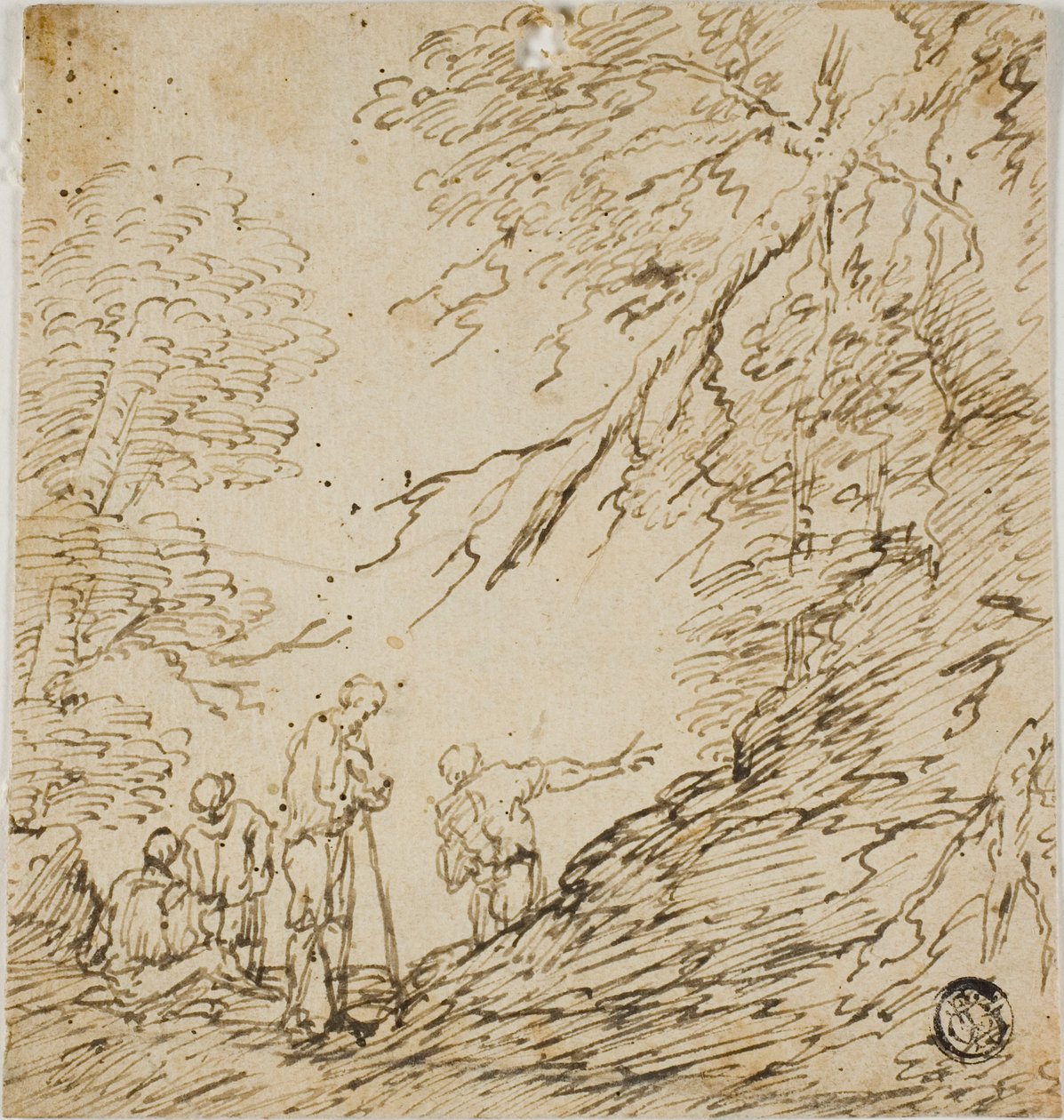 Quatro homens na floresta de Salvator Rosa