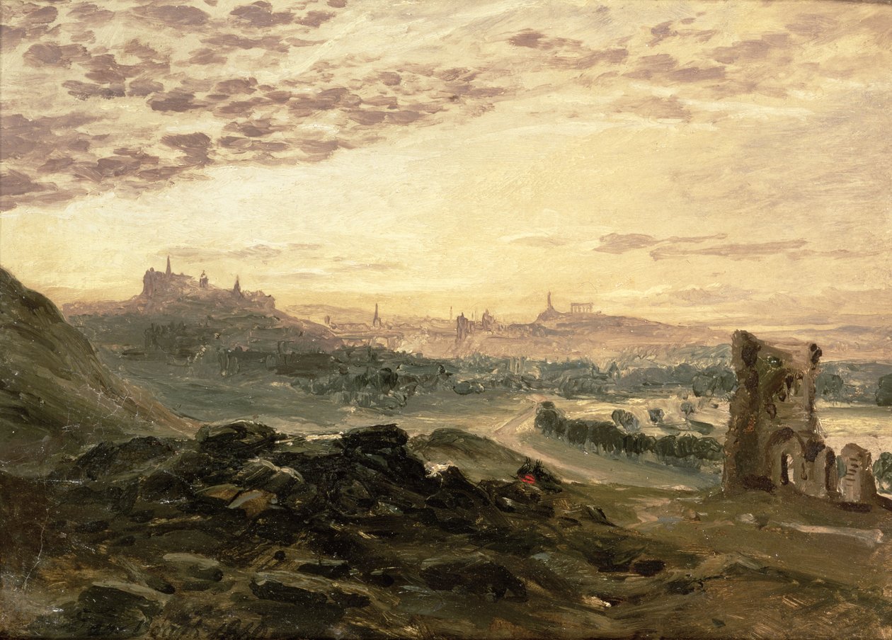 Uma vista panorâmica de Edimburgo de Samuel Bough