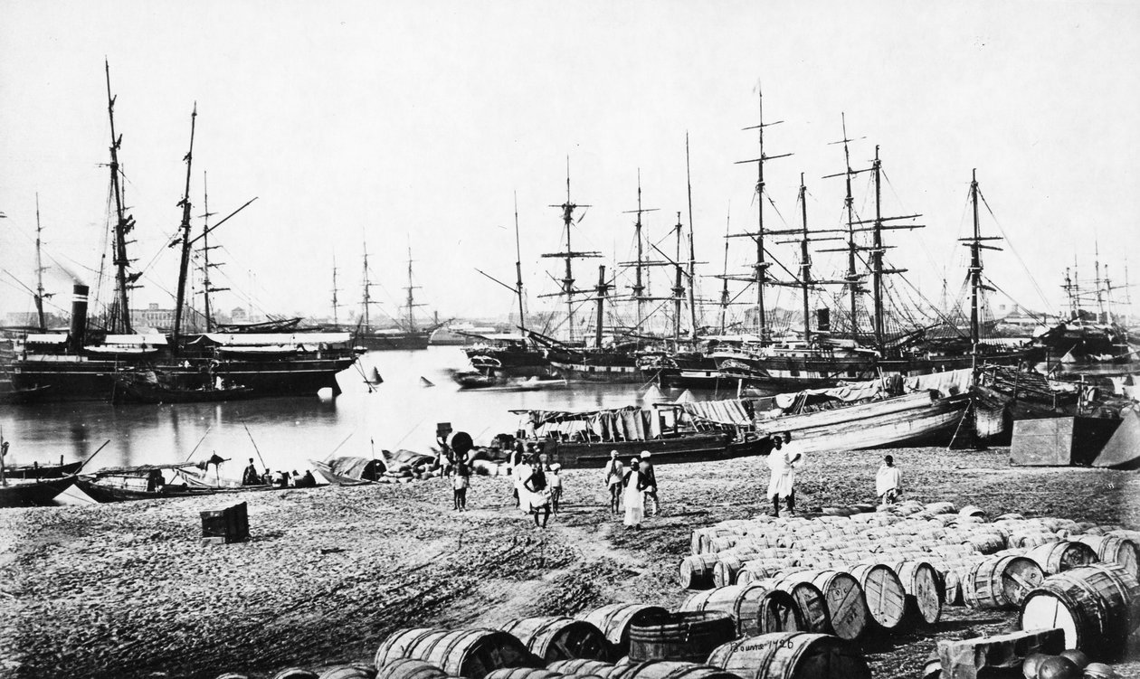 Docas de Calcutá, c.1865 de Samuel Bourne