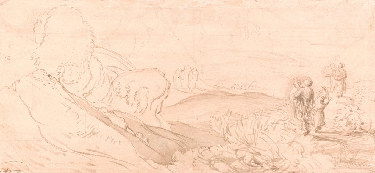 Esboço de paisagem de Samuel Palmer