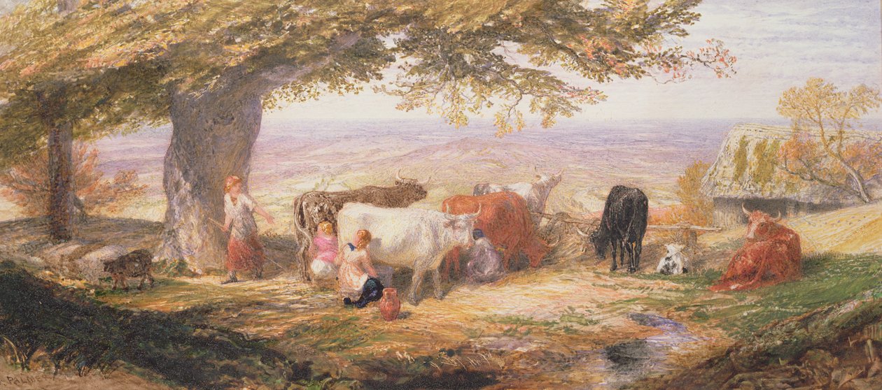 Ordenha nos Campos de Samuel Palmer