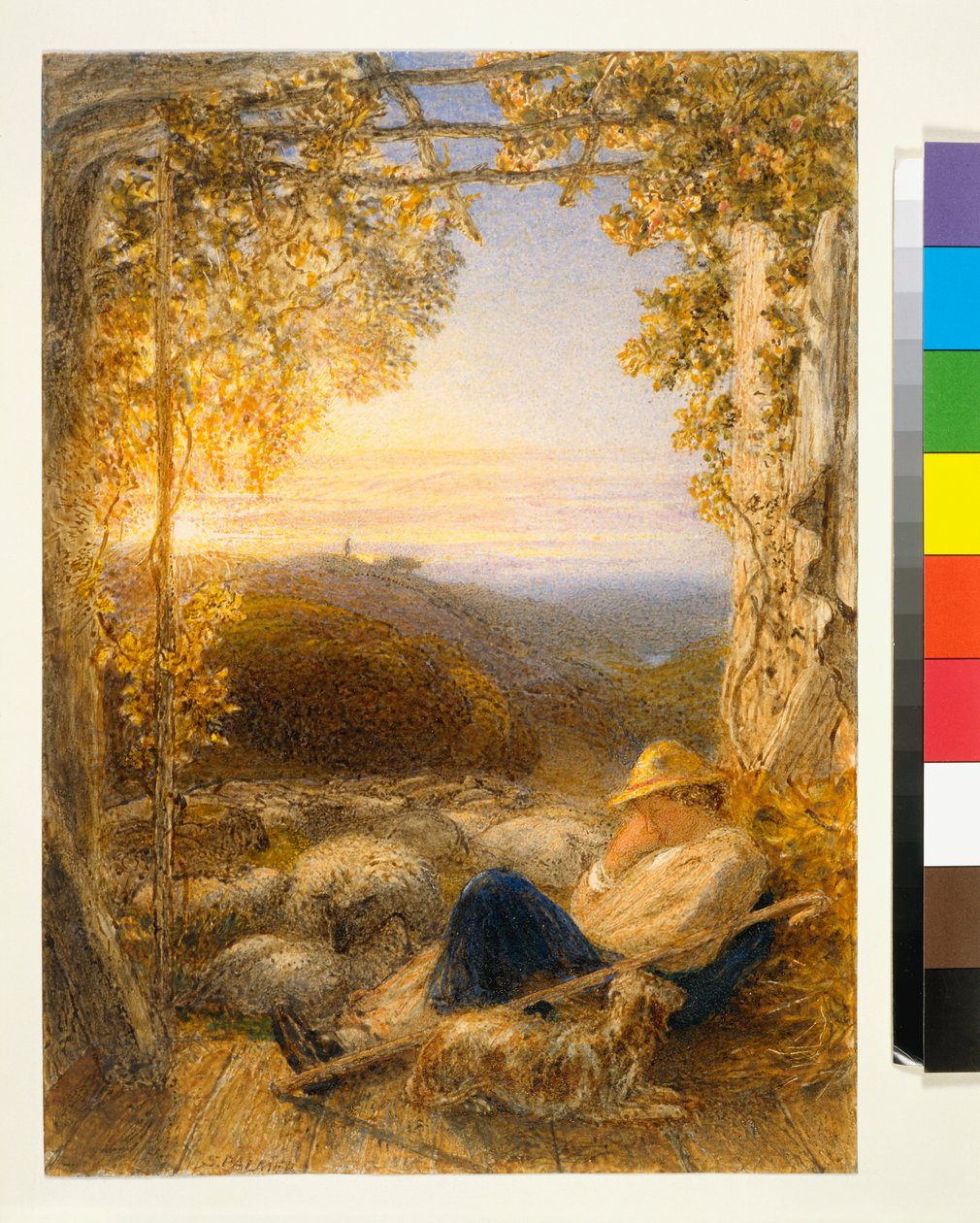 Pastor adormecido - manhã, c.1857 de Samuel Palmer