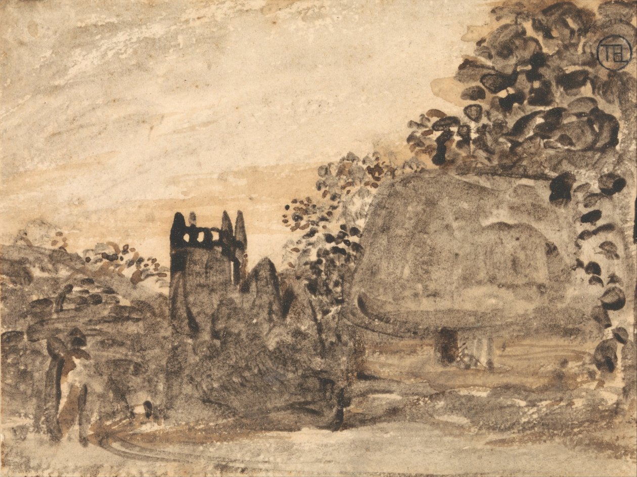 Casa de colmo e igreja de Samuel Palmer