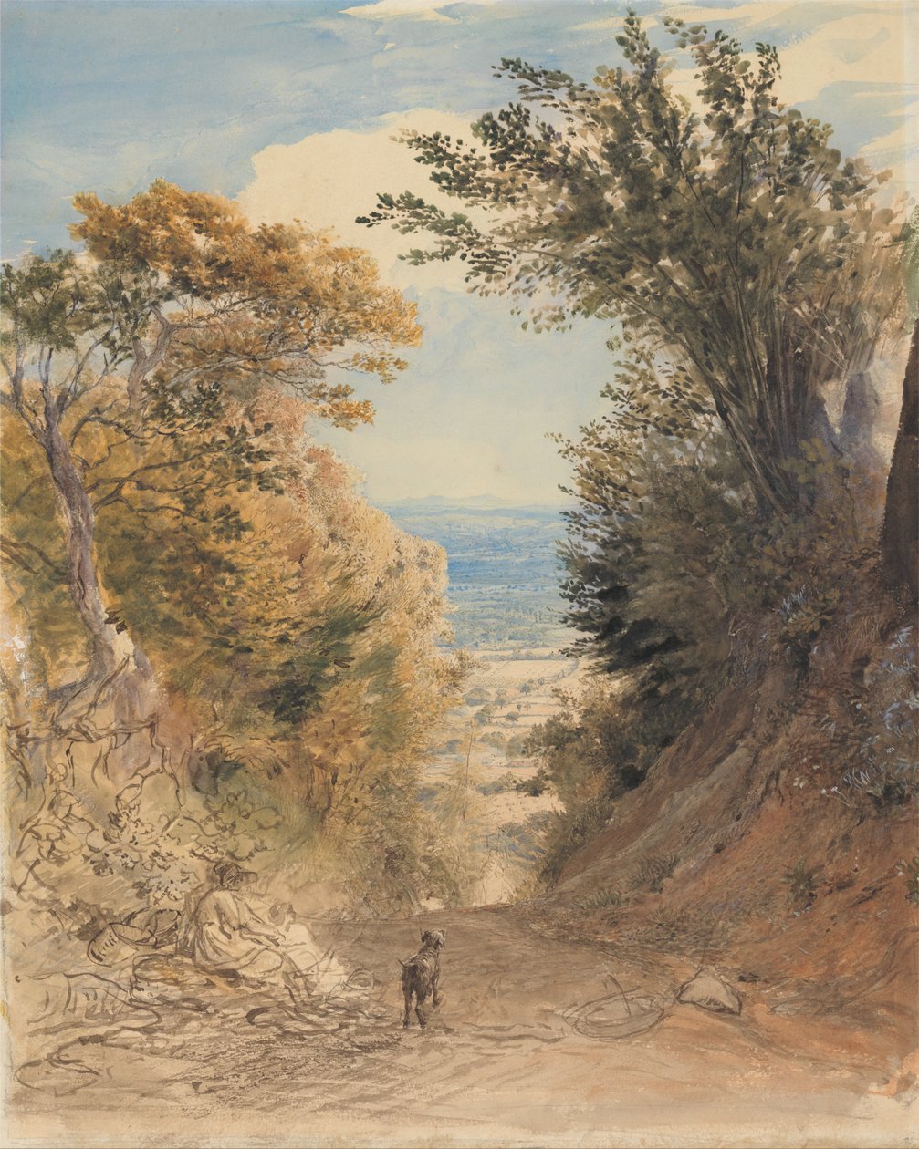 Vista, de, torres, colina, kent de Samuel Palmer