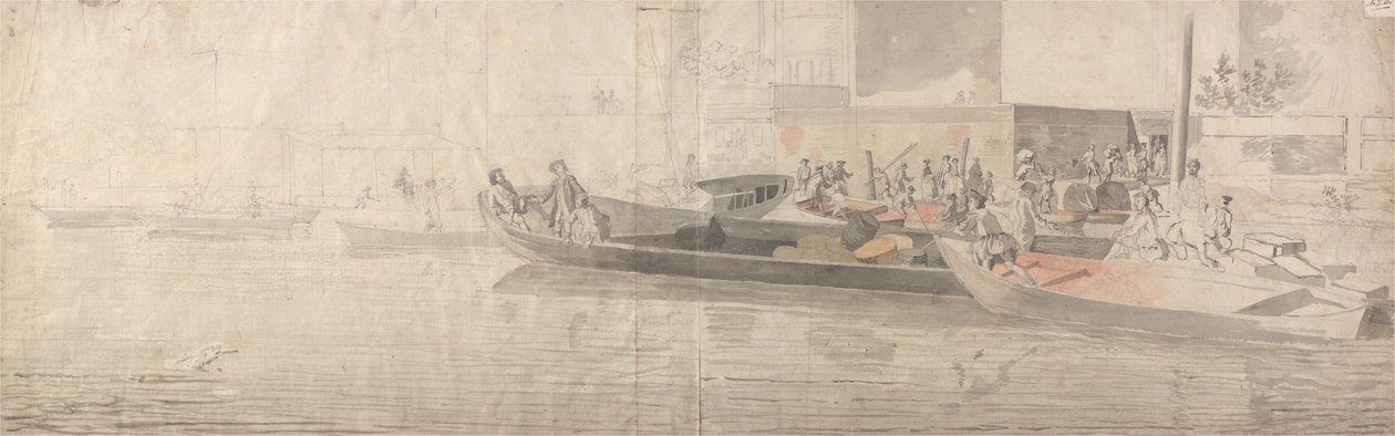 Figuras e barcos no rio Tamisa de Samuel Scott