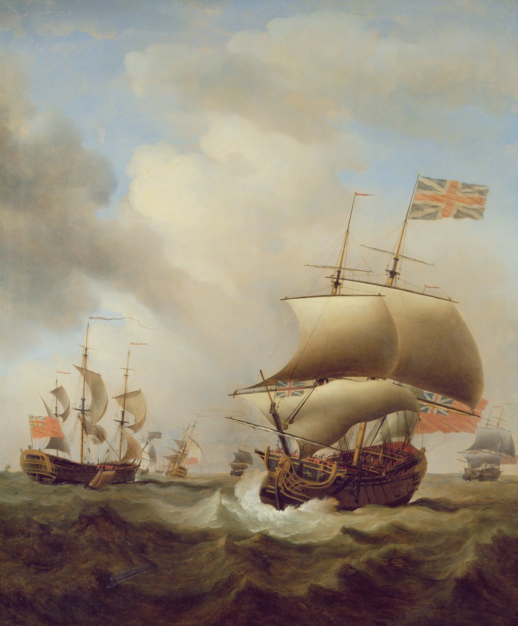 Envio em um mar agitado, 1753 de Samuel Scott