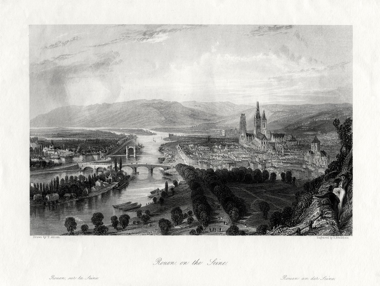 Rouen no Sena, França, 1875 de Samuel Bradshaw