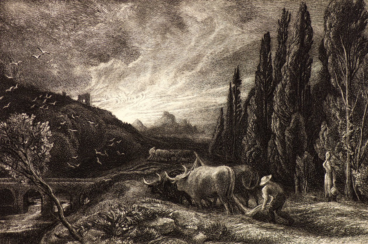 The Early Ploughman de Samuel Palmer