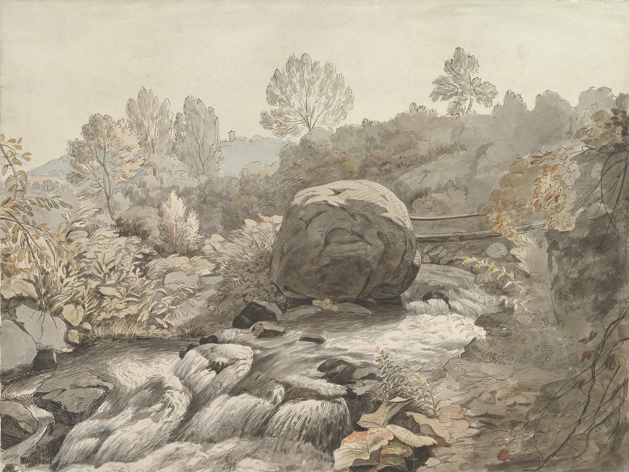 A Rocky Stream, Itália, ca. 1786-91. de Samuel Woodforde