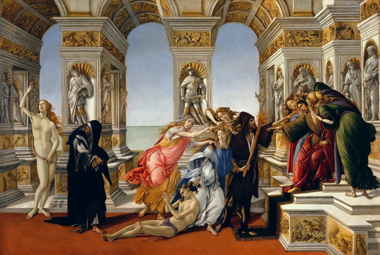 Calumny de Apelles, 1497-98 de Sandro Botticelli