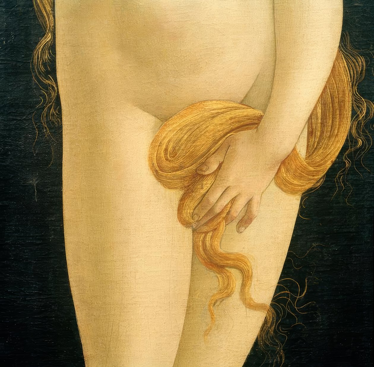 Vênus (mão e cabelo) de Sandro Botticelli