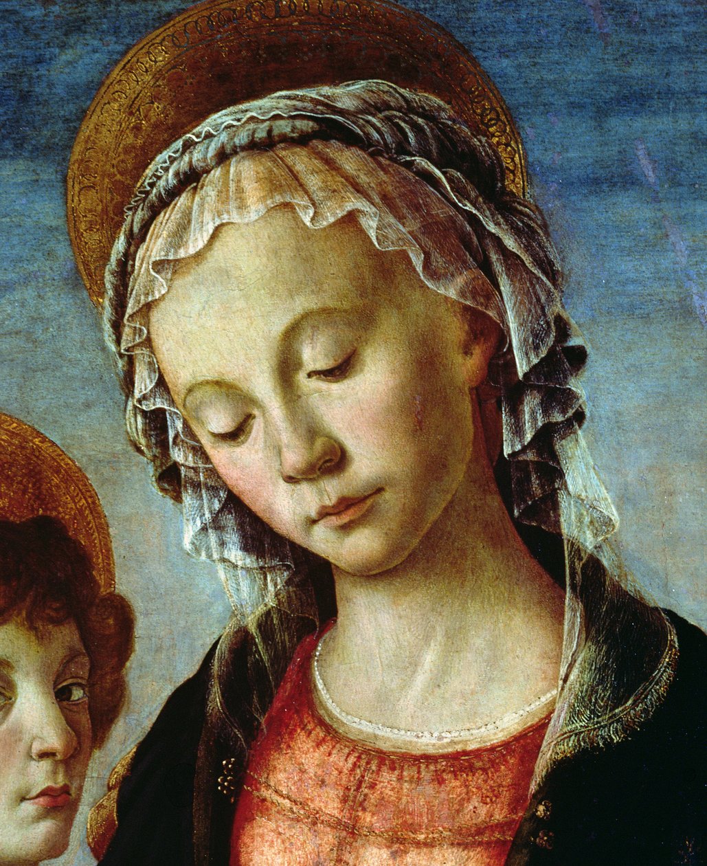 Madonna e criança detalhe de 44356 de Sandro Botticelli