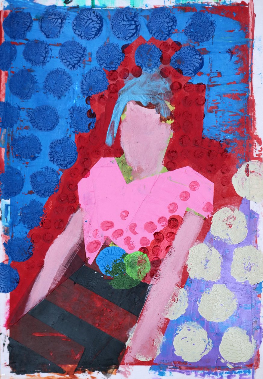 Elle #8, 2020 (acrílico sobre papel) de Sara Hayward