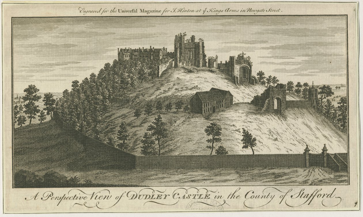 Castelo Dudley: gravura, nd [?18 cent] (estampado) de School English