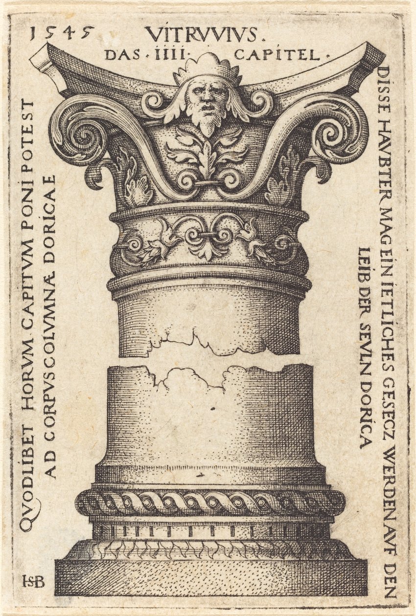 Capital e base de uma coluna de Sebald Beham