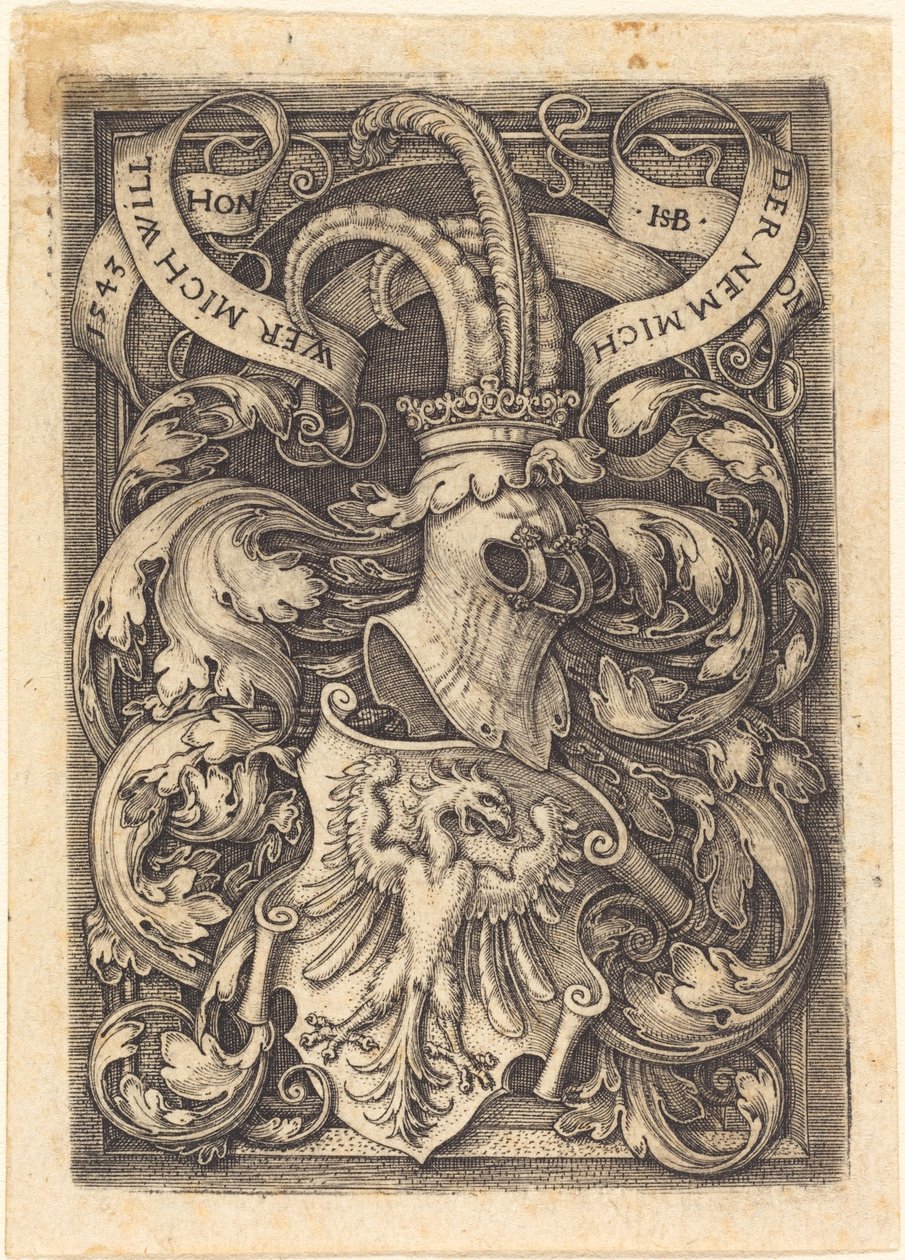 Brasão com uma águia de Sebald Beham