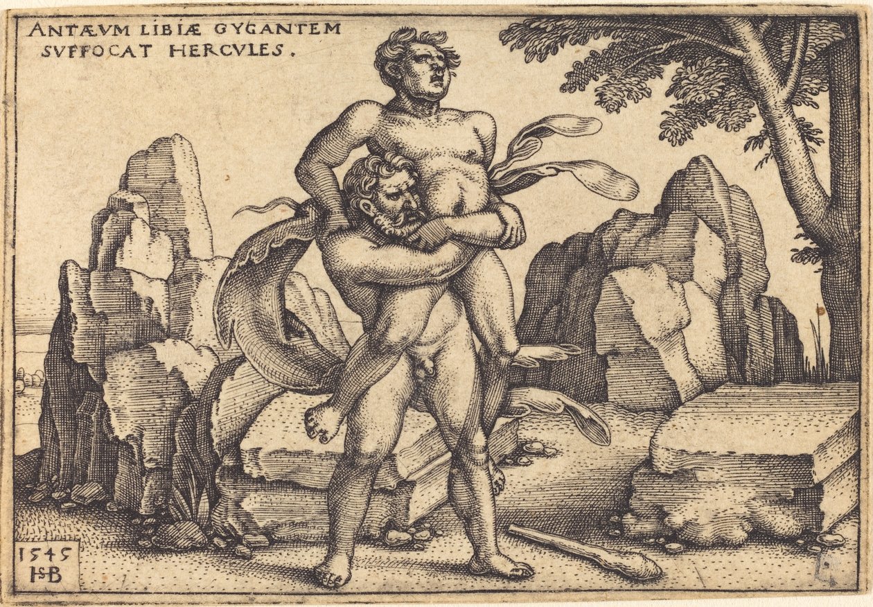 Hércules Matando Anteu de Sebald Beham