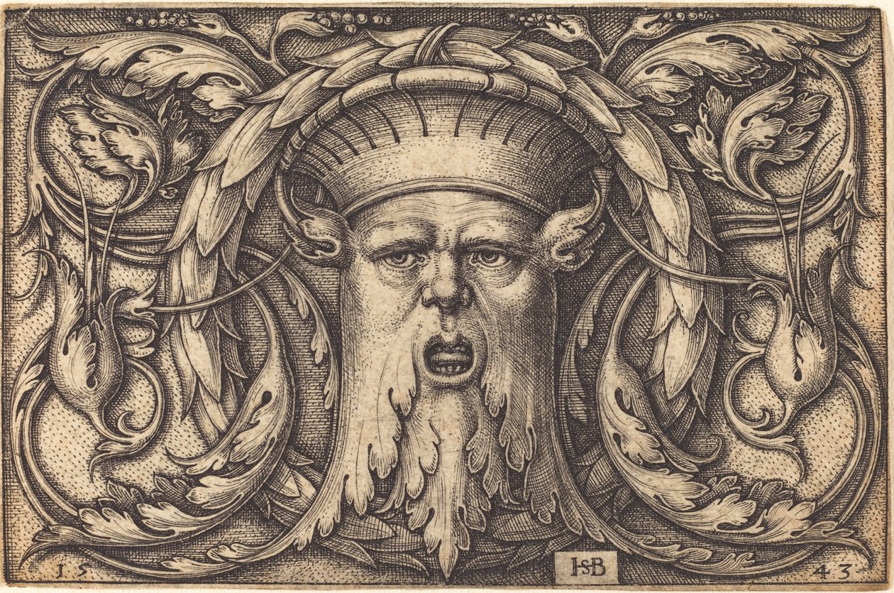 Ornamento com uma máscara de Sebald Beham