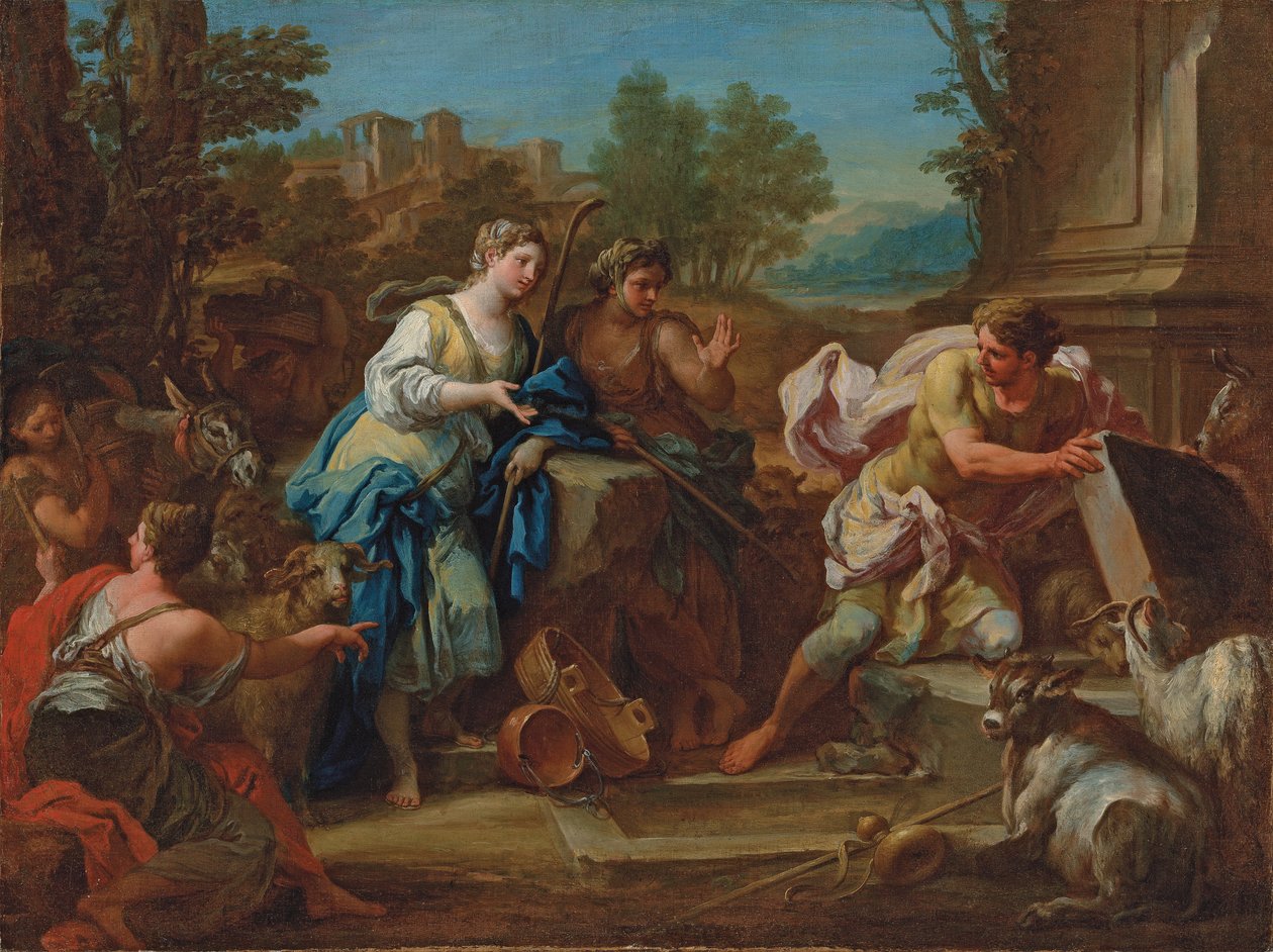 Jacob e Rachel no poço de Sebastiano Conca