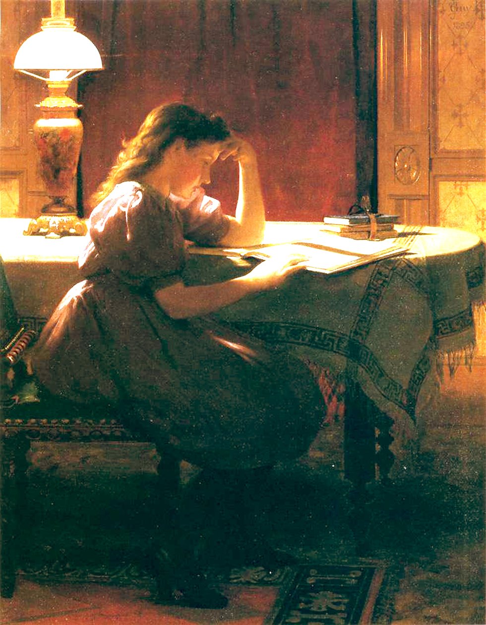 Lição de casa, 1895 de Seymour Joseph Guy