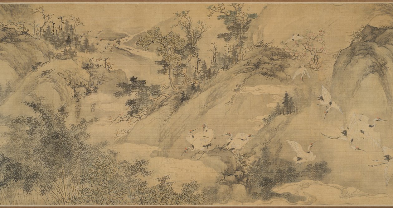 Cem guindastes 百鶴圖 de Shen Quan