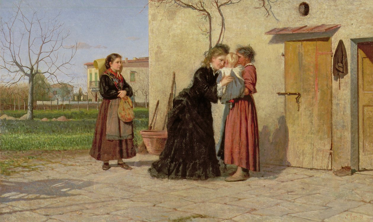 Visitando a ama de leite de Silvestro Lega