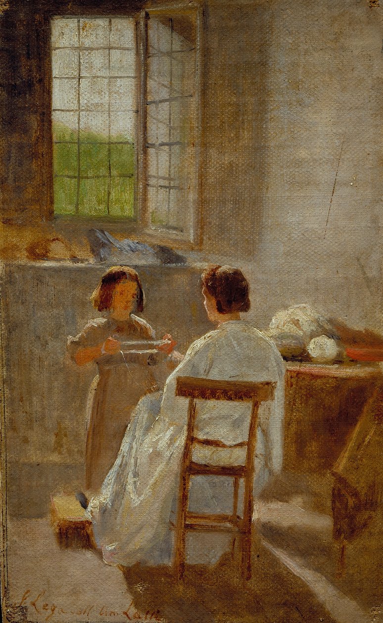 Educação para o trabalho, c.1863 (óleo sobre tela) de Silvestro Lega