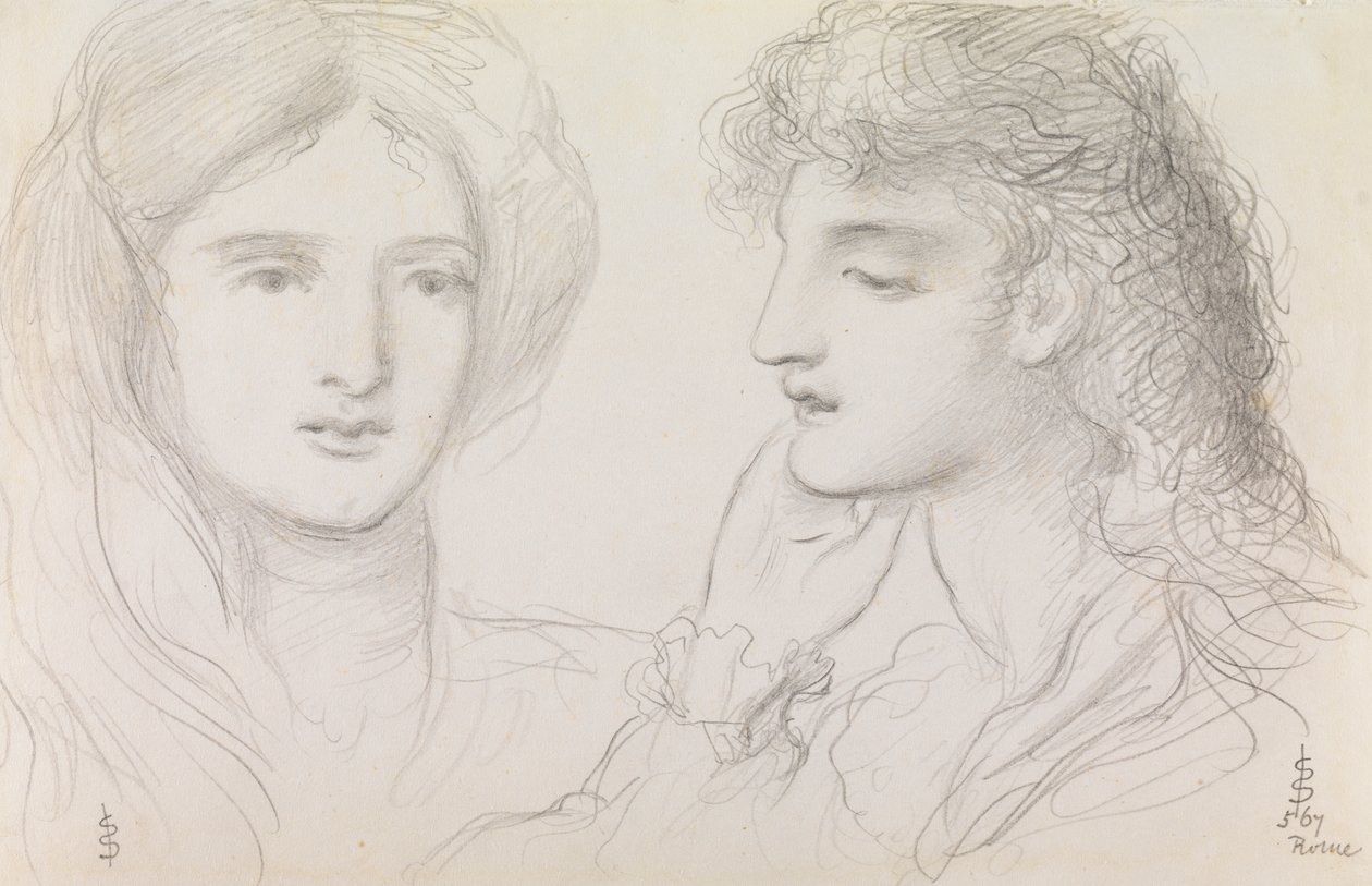Estudos de uma menina, 1867 de Simeon Solomon