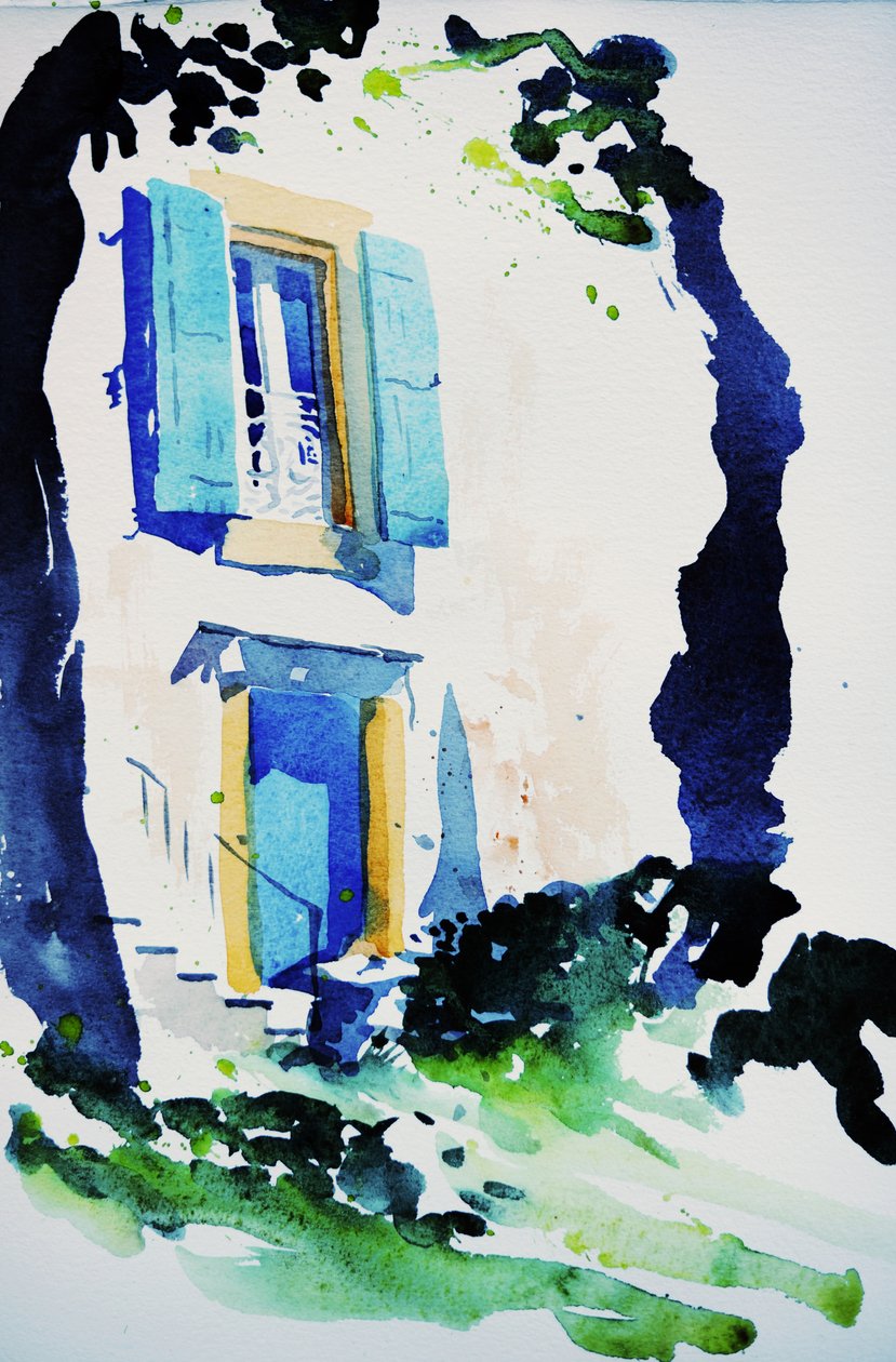 à Fos, 2015 (aguarela) de Simon Fletcher