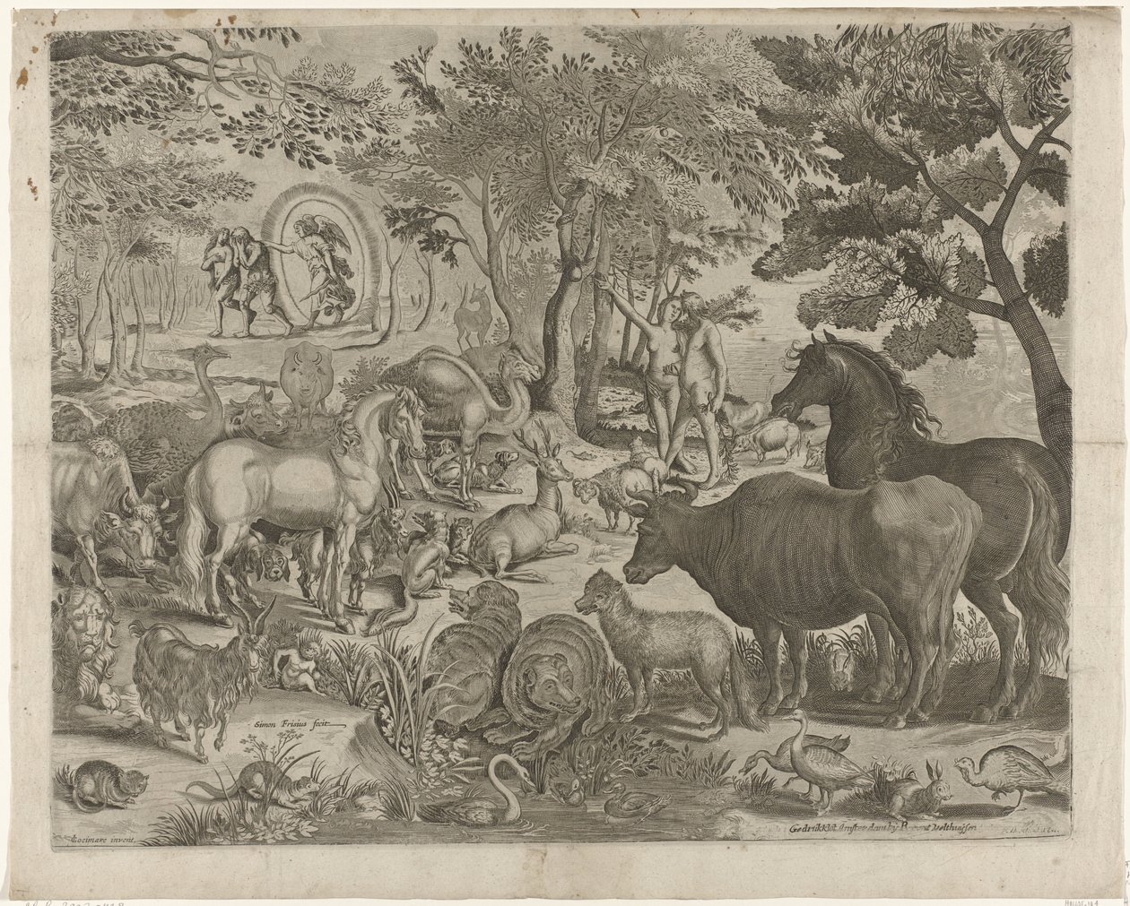 Expulsão do paraíso de Simon Frisius