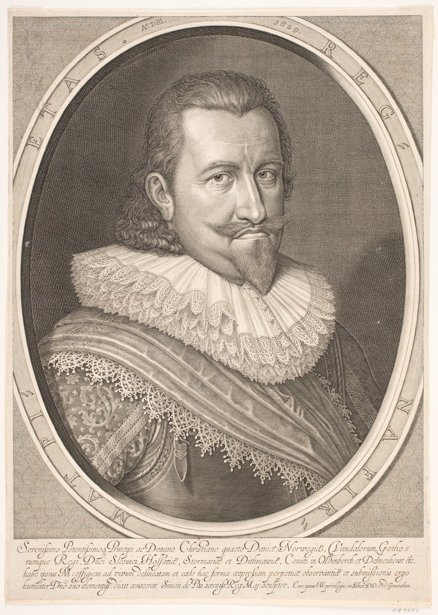 Retrato de Cristiano IV de Simon de Pas