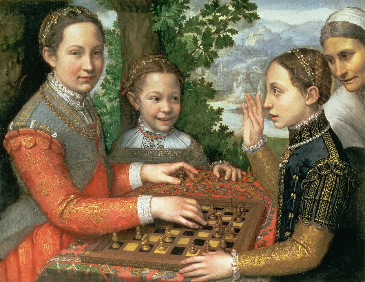 Jogo de Xadrez, 1555 de Sofonisba Anguissola