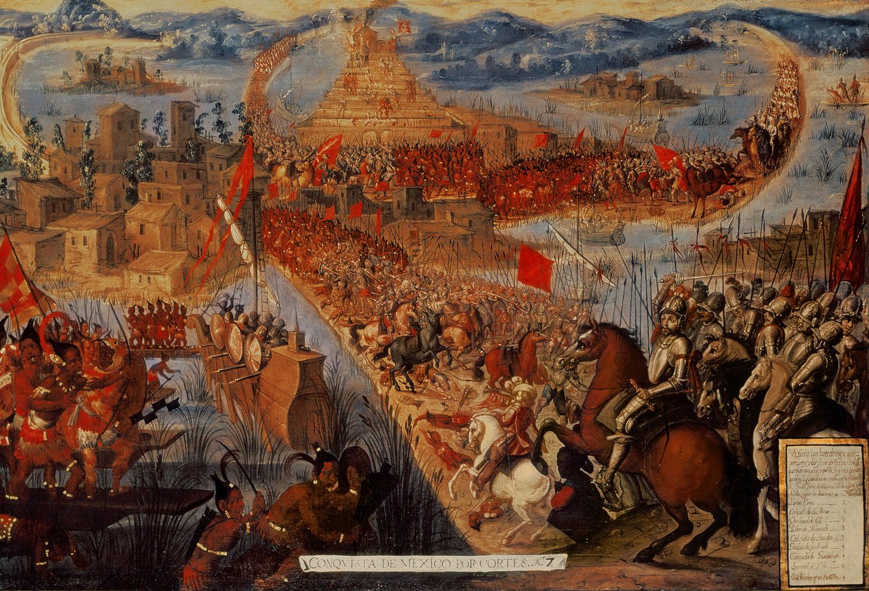 A conquista de Tenochtitlan, da série &39;Conquest of Mexico&39; de Spanish School