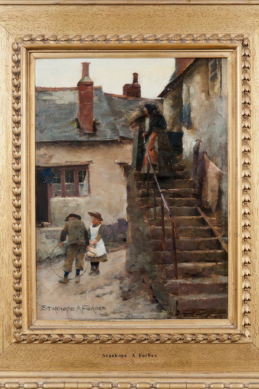 CRIANÇAS EM UMA RUA NEWLYN de Stanhope Forbes