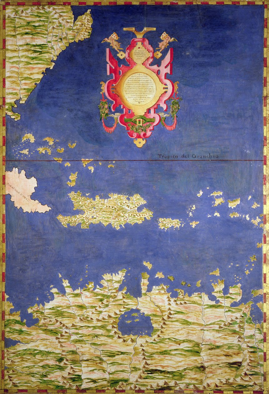 Mapa das ilhas do Caribe de Stefano Bonsignori