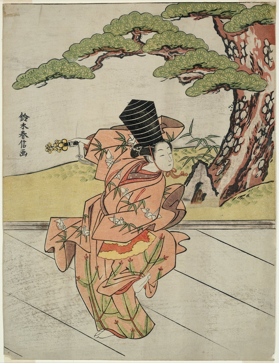 Dançarina de Sanbaso de Suzuki Harunobu