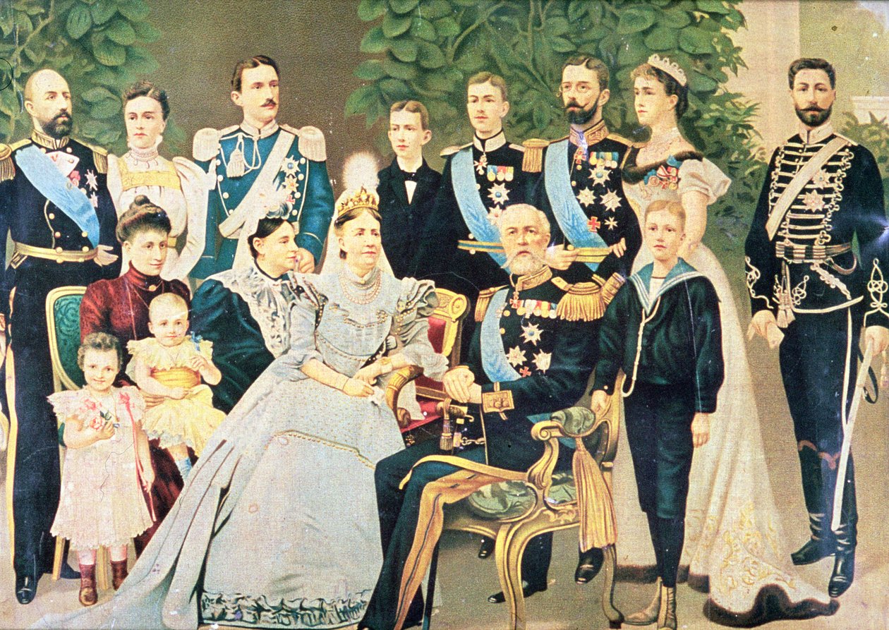 Oscar II e sua família, c.1890 de Swedish School