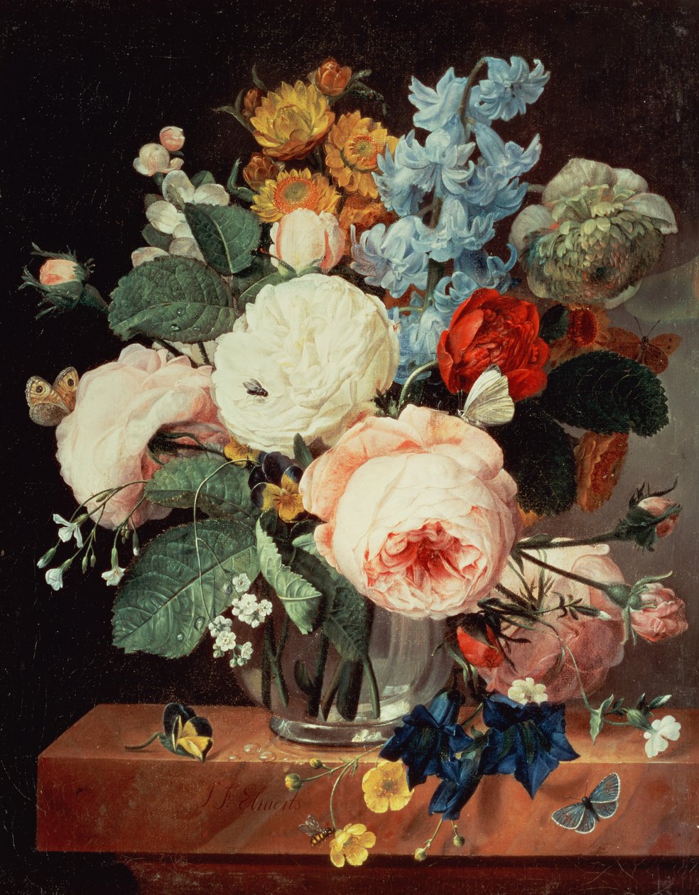 Vaso de flores em uma borda de mármore de T.F. Ehaerts