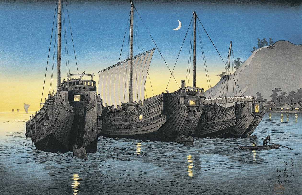 Navios de lixo no mar de Takahashi Shotei