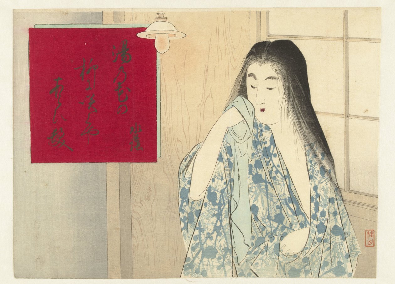 Mulher num interior de Takeuchi Keishū