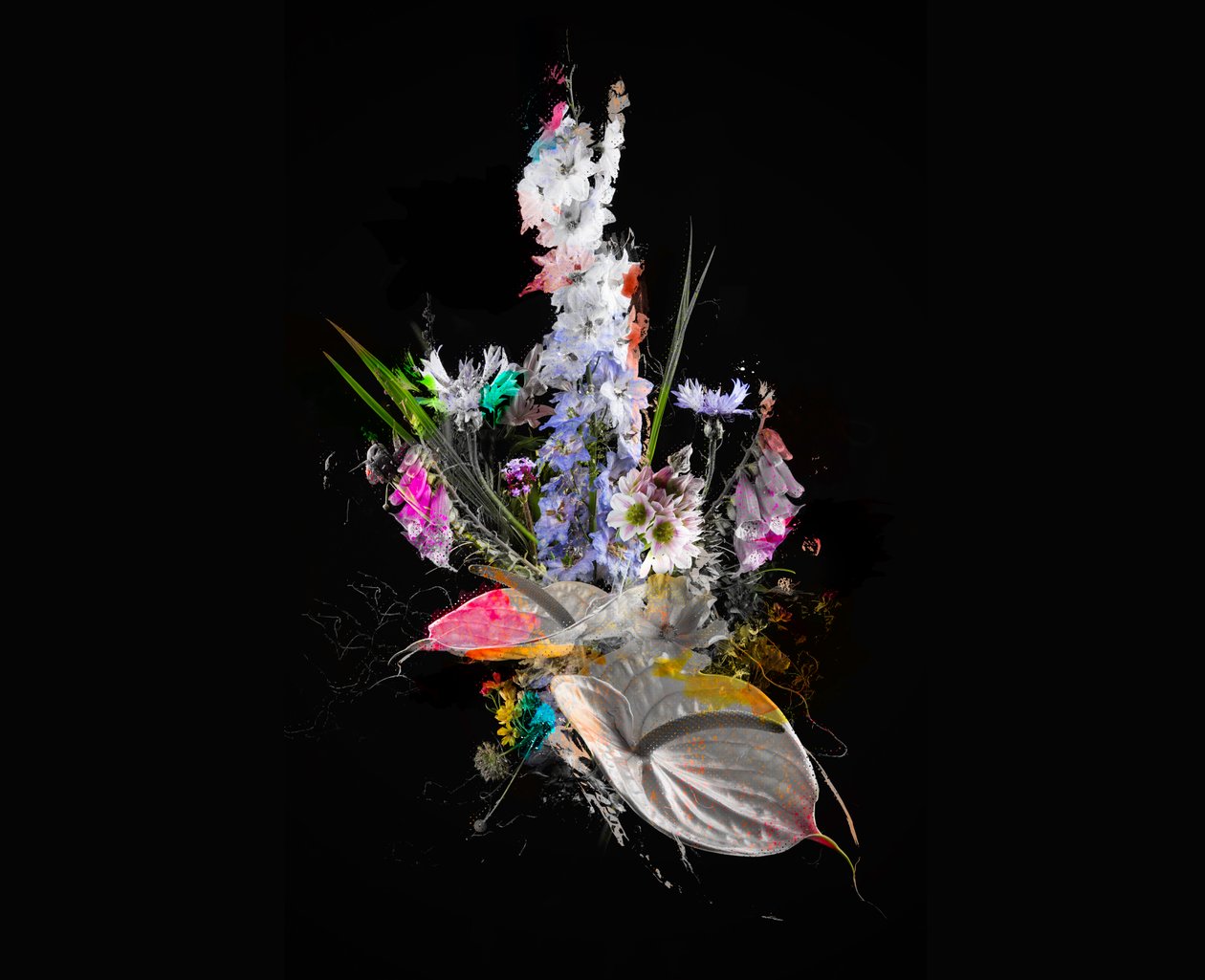 Bouquet II, 2017 (suportes mistos sobre tela) de Teis Albers
