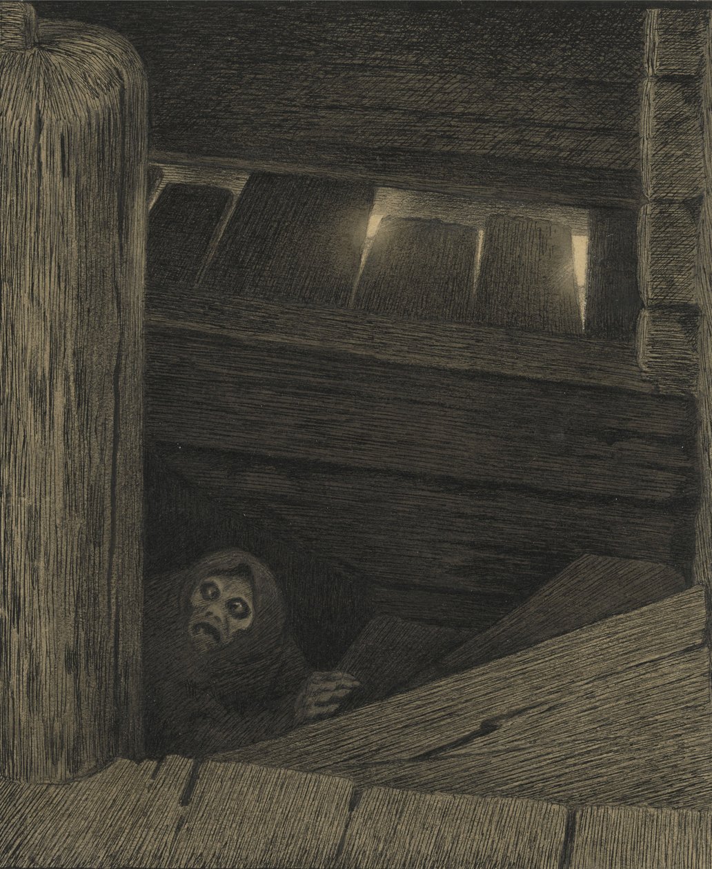 Pesta nas escadas de Theodor Kittelsen