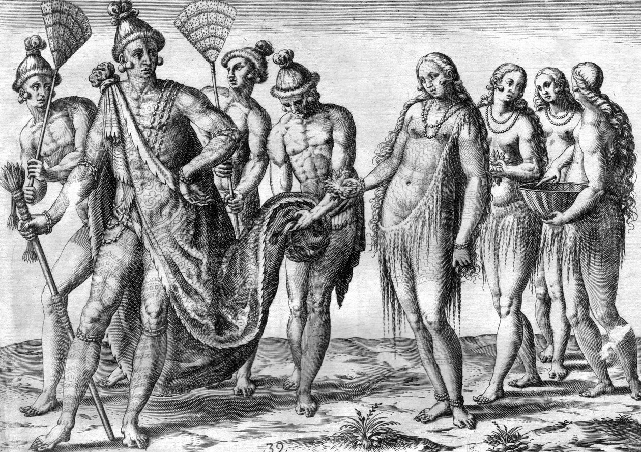Tribo dos índios Timucua de Theodor de Bry