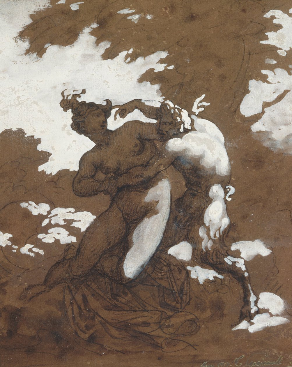 Sátiro e Ninfa de Theodore Gericault