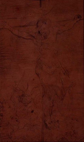 Crucificação (lápis) de Theodore Gericault