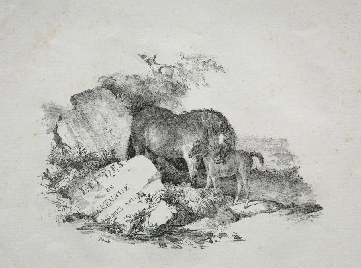 A égua e seu potro. de Theodore Gericault